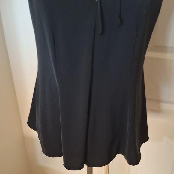 LOLA & SOPHIE Black Front Tie Sleeveless Blouse Sz M - Picture 3 of 7